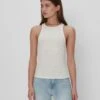 7 For All Mankind Racerback Tank In Ivory -7 For All Mankind 7N278C59 IVO 01