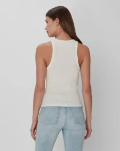 7 For All Mankind Racerback Tank In Ivory 9 7 For All Mankind Racerback Tank In Ivory -7 For All Mankind 7N278C59 IVO 03