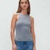7 For All Mankind Racerback Tank In Soft Slate -7 For All Mankind 7N278C59 SSL 01