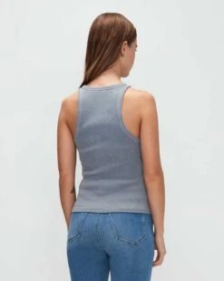 7 For All Mankind Racerback Tank In Soft Slate -7 For All Mankind 7N278C59 SSL 04