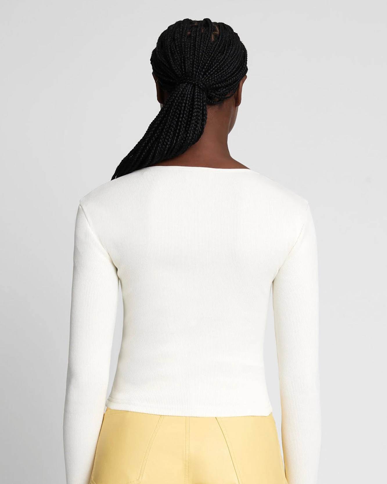 7 For All Mankind Quarter Zip Ribbed Top In Antique White 6 7 For All Mankind Quarter Zip Ribbed Top In Antique White - Image 4