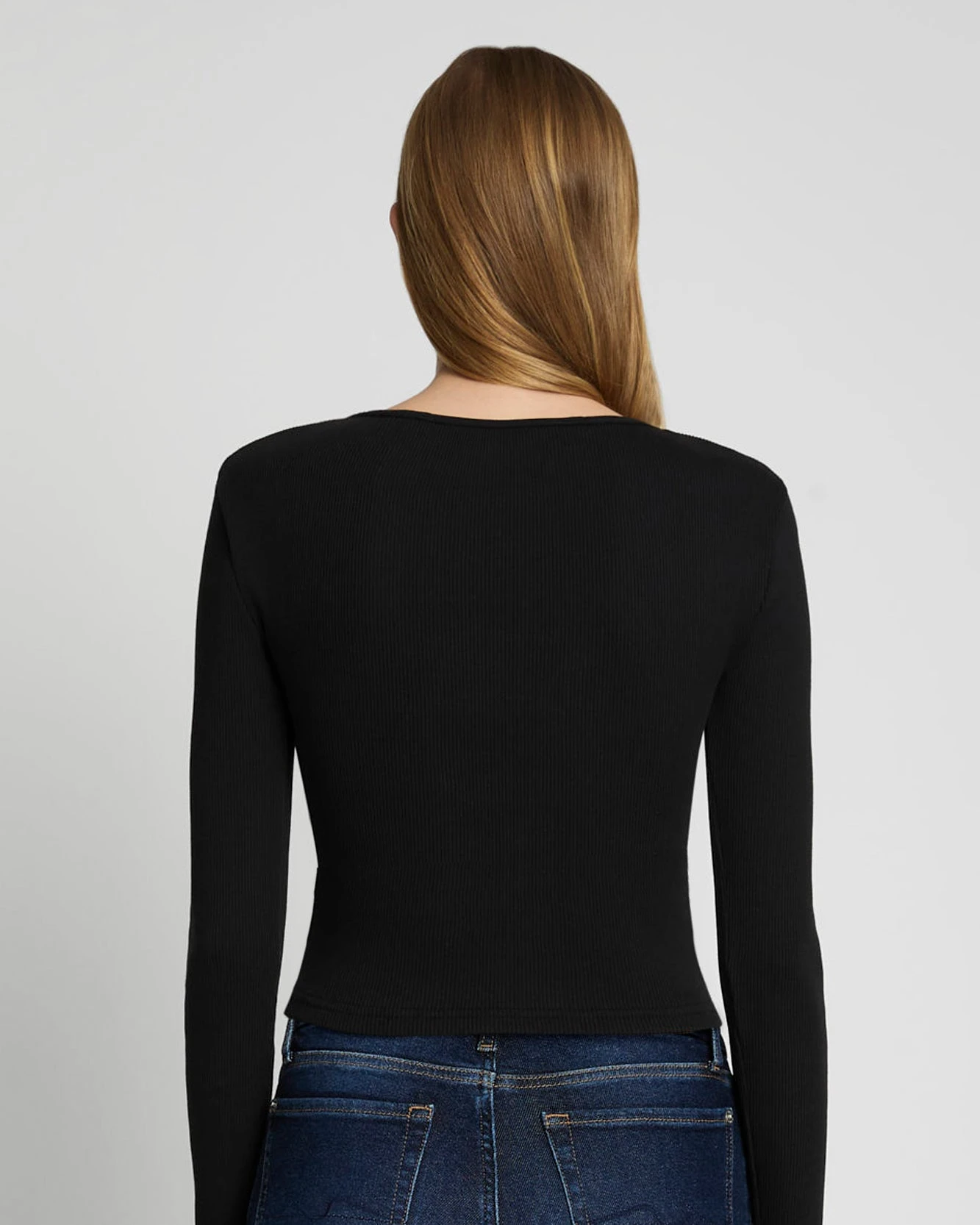 7 For All Mankind Quarter Zip Ribbed Top In Moonless Night 6 7 For All Mankind Quarter Zip Ribbed Top In Moonless Night - Image 4