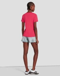 7 For All Mankind Easy V-Neck In Geranium -7 For All Mankind 7N335I09 GER 0875 B