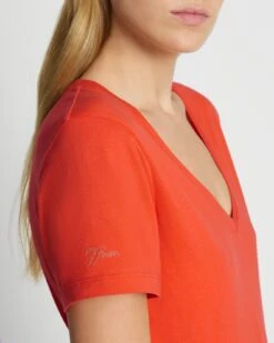 7 For All Mankind Pima Cotton Easy V-Neck Tee In Koi -7 For All Mankind 7N335I09 KOI 3