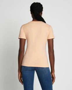 7 For All Mankind Pima Cotton Easy V-Neck Tee In Prairie Sunset -7 For All Mankind 7N335I09 PSN 4