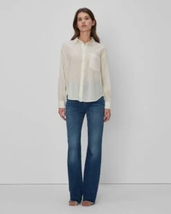 7 For All Mankind Eyelet Classic Shirt In Ivory 11 7 For All Mankind Eyelet Classic Shirt In Ivory -7 For All Mankind 7N537C51 IVO 05