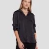 7 For All Mankind Embellished Satin Button-Up Shirt In Black 2 7 For All Mankind Embellished Satin Button-Up Shirt In Black -7 For All Mankind 7N545F63 BLK 1