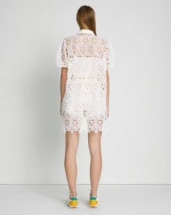 7 For All Mankind Star Lace Button Up Tunic In Antique White -7 For All Mankind 7N563F11 ANW 4