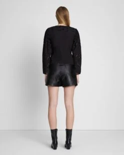 7 For All Mankind Balloon Sleeve Eyelet Top In Black 9 7 For All Mankind Balloon Sleeve Eyelet Top In Black -7 For All Mankind 7N564F07 BLK 4