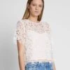 7 For All Mankind Star Lace Cropped Tee In Antique White -7 For All Mankind 7N566F11 ANW 1