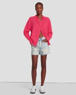 7 For All Mankind Classic Button Up Shirt In Geranium -7 For All Mankind 7N567C51 GER 0921 FI