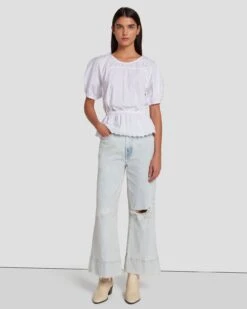 7 For All Mankind Eyelet Top In Bright White -7 For All Mankind 7N569F36 BRW 2