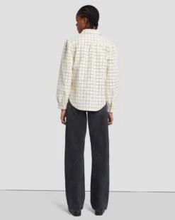 7 For All Mankind Faux Leather Eyelet Classic Shirt In Cream 11 7 For All Mankind Faux Leather Eyelet Classic Shirt In Cream -7 For All Mankind 7N571F06 CRM 4