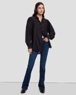 7 For All Mankind Prairie Blouse In Black -7 For All Mankind 7N577F56 BLK 5