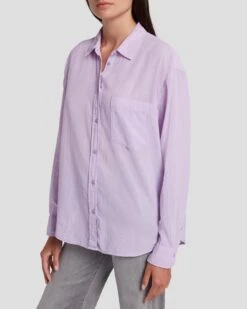 7 For All Mankind Classic Button Up Shirt In Lavender -7 For All Mankind 7N582C51 LAV 3