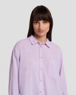 7 For All Mankind Classic Button Up Shirt In Lavender -7 For All Mankind 7N582C51 LAV 6