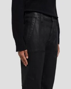 7 For All Mankind Darted Boyfriend Jogger In Coated Black 10 7 For All Mankind Darted Boyfriend Jogger In Coated Black -7 For All Mankind 7N732752 CBA 3