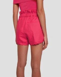 7 For All Mankind Paperbag Linen Short In Geranium -7 For All Mankind 7N817F31 GER 1153 D2