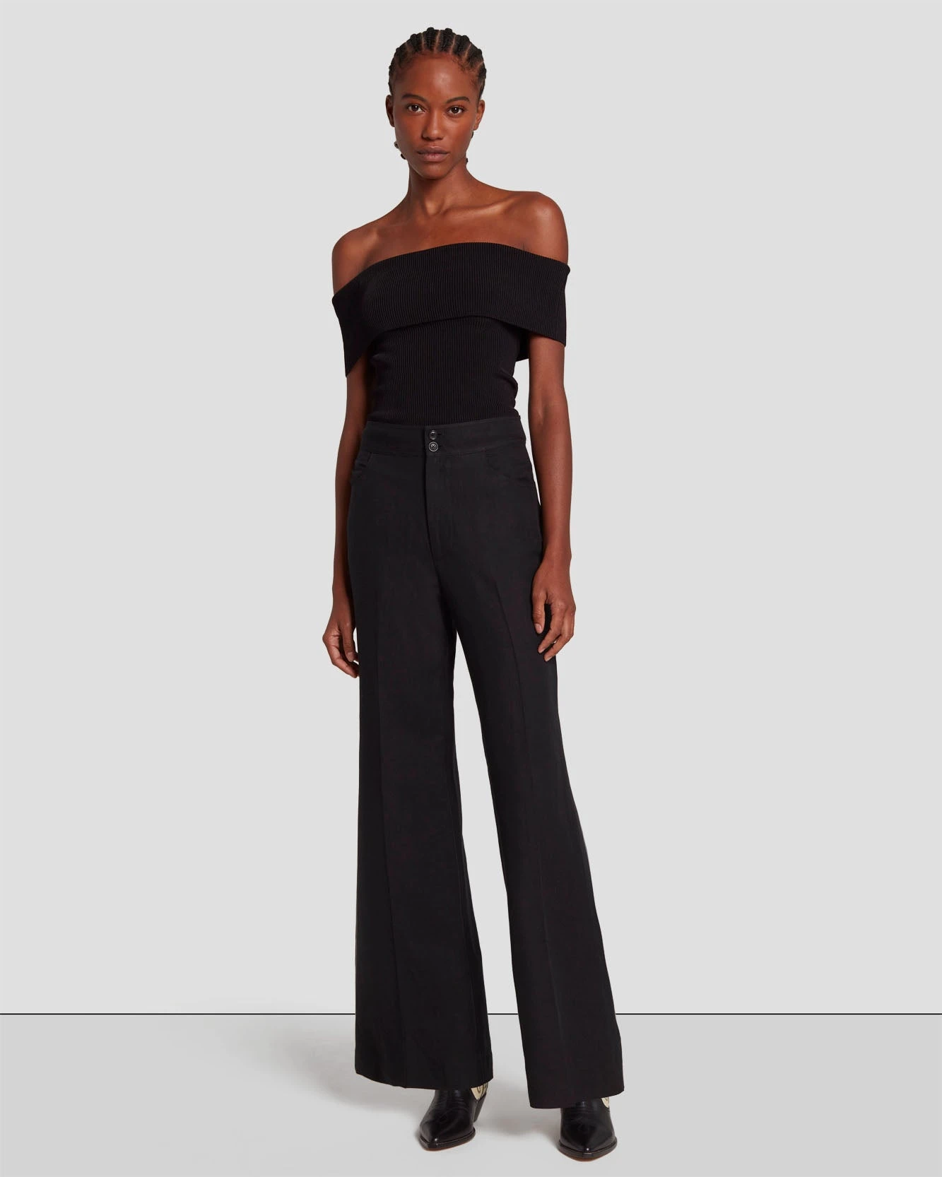 7 For All Mankind Modern Dojo Linen Trouser In Black 3 7 For All Mankind Modern Dojo Linen Trouser In Black