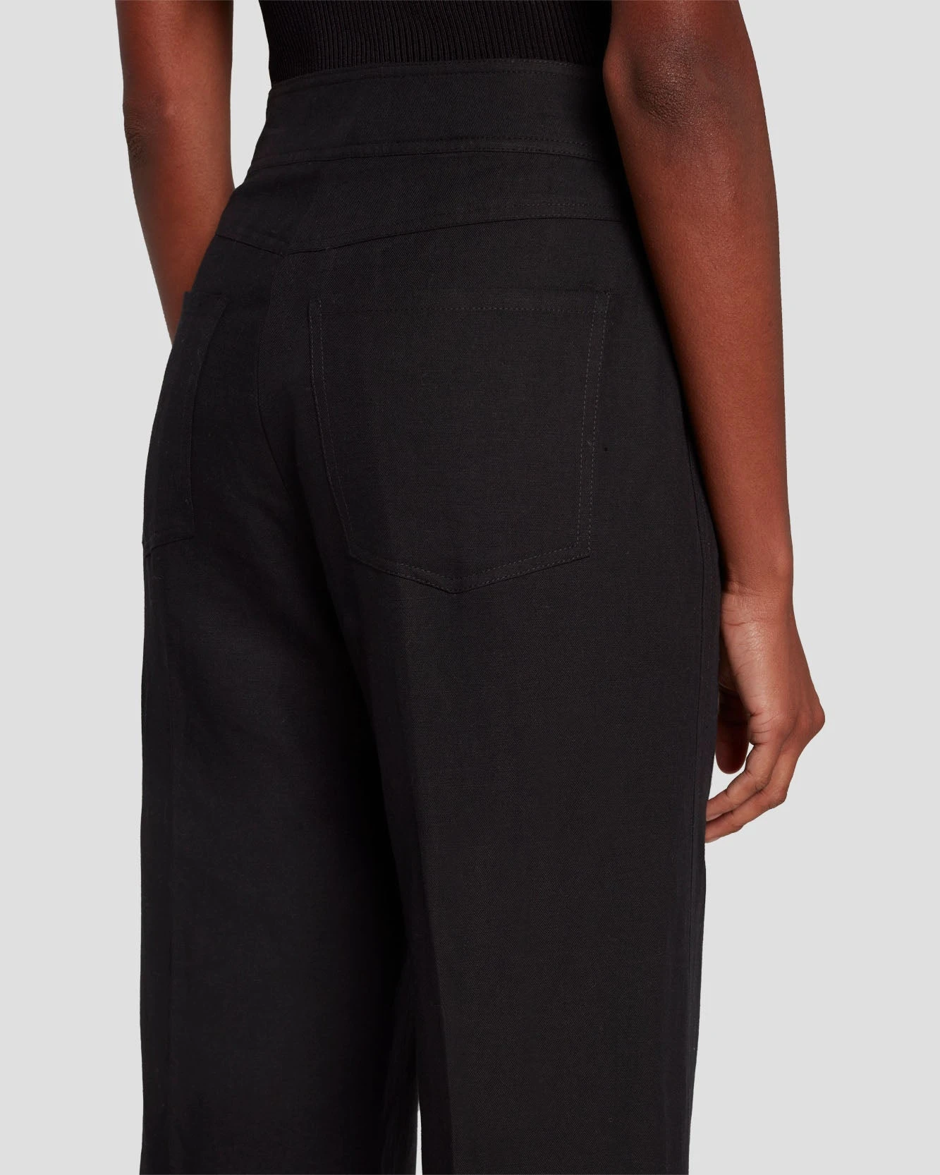 7 For All Mankind Modern Dojo Linen Trouser In Black 8 7 For All Mankind Modern Dojo Linen Trouser In Black - Image 6