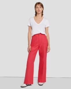7 For All Mankind Modern Dojo Linen Trouser In Geranium -7 For All Mankind 7N818F31 GER 6
