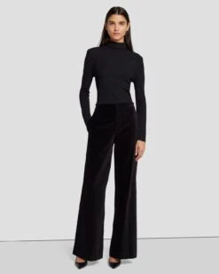 7 For All Mankind Modern Dojo Velvet Trouser In Black -7 For All Mankind 7N824F38 BLK 6