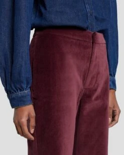 7 For All Mankind Modern Dojo Velvet Trouser In Winetasting -7 For All Mankind 7N824F38 WNT 5