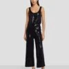 7 For All Mankind Sequin Wide Leg Knit Jumpsuit In Black -7 For All Mankind 7N830F44 BLK 1