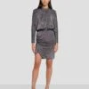 7 For All Mankind Party Dress In Gunmetal -7 For All Mankind 7N831F40 GNM 1