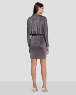 7 For All Mankind Party Dress In Gunmetal -7 For All Mankind 7N831F40 GNM 4