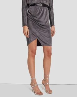 7 For All Mankind Party Dress In Gunmetal -7 For All Mankind 7N831F40 GNM 5