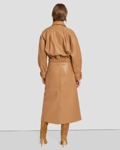 7 For All Mankind Leather Moto Jacket In Brown Sugar -7 For All Mankind 7N946D71 BNS 4