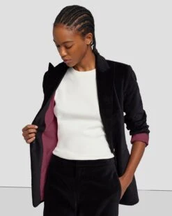 7 For All Mankind Velvet Blazer In Black -7 For All Mankind 7N947F38 BLK 5