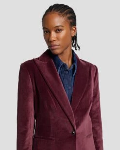 7 For All Mankind Velvet Blazer In Winetasting -7 For All Mankind 7N947F38 WNT 3