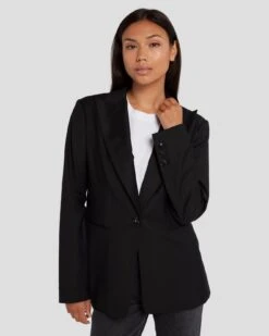 7 For All Mankind Single Breasted Blazer In Black -7 For All Mankind 7N949F37 BLK 5