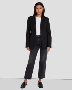 7 For All Mankind Single Breasted Blazer In Black -7 For All Mankind 7N949F37 BLK 6