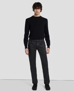 7 For All Mankind Slimmy Tapered In Coated Black
