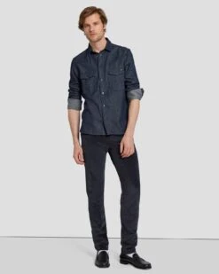 7 For All Mankind Corduroy Slimmy Tapered In Navy -7 For All Mankind 7T042C95 NVY 6