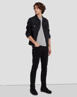 7 For All Mankind Left Hand Paxtyn In True Black -7 For All Mankind 7T185095 TBK 6