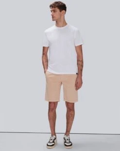 7 For All Mankind Airweft Twill Chino Short In Tangerine