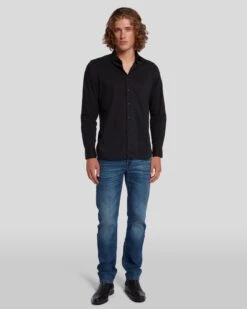 7 For All Mankind Airweft Denim Slimmy In Flash