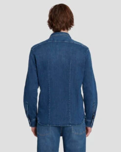 7 For All Mankind Left Hand Denim Shirt In Evasion -7 For All Mankind 7T923R51 ESN 4