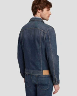 7 For All Mankind Perfect Trucker Jacket In Depart -7 For All Mankind 7T924C10 DT2 6