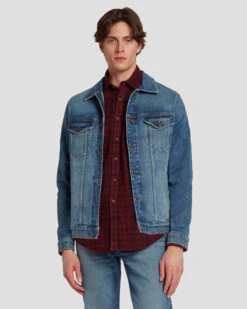 7 For All Mankind Perfect Trucker Jacket In Ramble