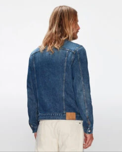 7 For All Mankind Perfect Trucker Jacket In Lagoon -7 For All Mankind 7T924C10 XLO 4