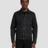 7 For All Mankind Perfect Trucker Jacket In Coated Black -7 For All Mankind 7T924C90 BLK 1