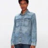 7 For All Mankind Western Shirt In Waterfall 2 7 For All Mankind Western Shirt In Waterfall -7 For All Mankind 7T925C21 XWA 1