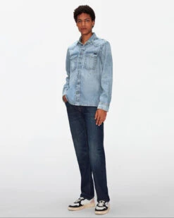 7 For All Mankind Western Shirt In Waterfall -7 For All Mankind 7T925C21 XWA 3