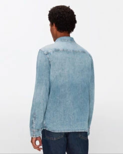 7 For All Mankind Western Shirt In Waterfall -7 For All Mankind 7T925C21 XWA 4