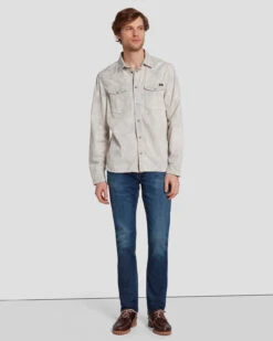 7 For All Mankind Western Shirt In Stay Afloat -7 For All Mankind 7T925C55 SYF 6